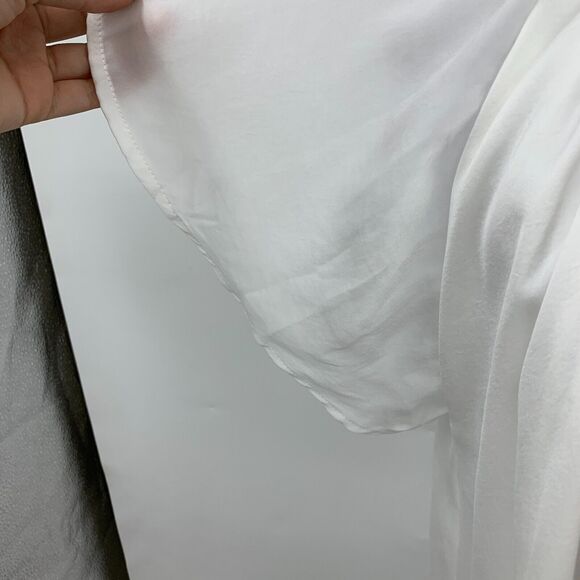 Showpo Demmi Top Womens 6 White Round Neck Keyhole Cutout Flutter Sleeve Lined - Picture 4 of 15